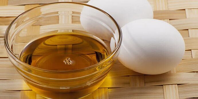Eggs with oil for preparing a therapeutic ointment